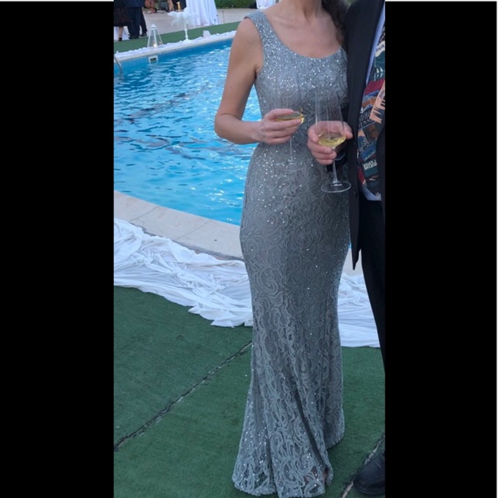 Speechless grey/sequence gown
